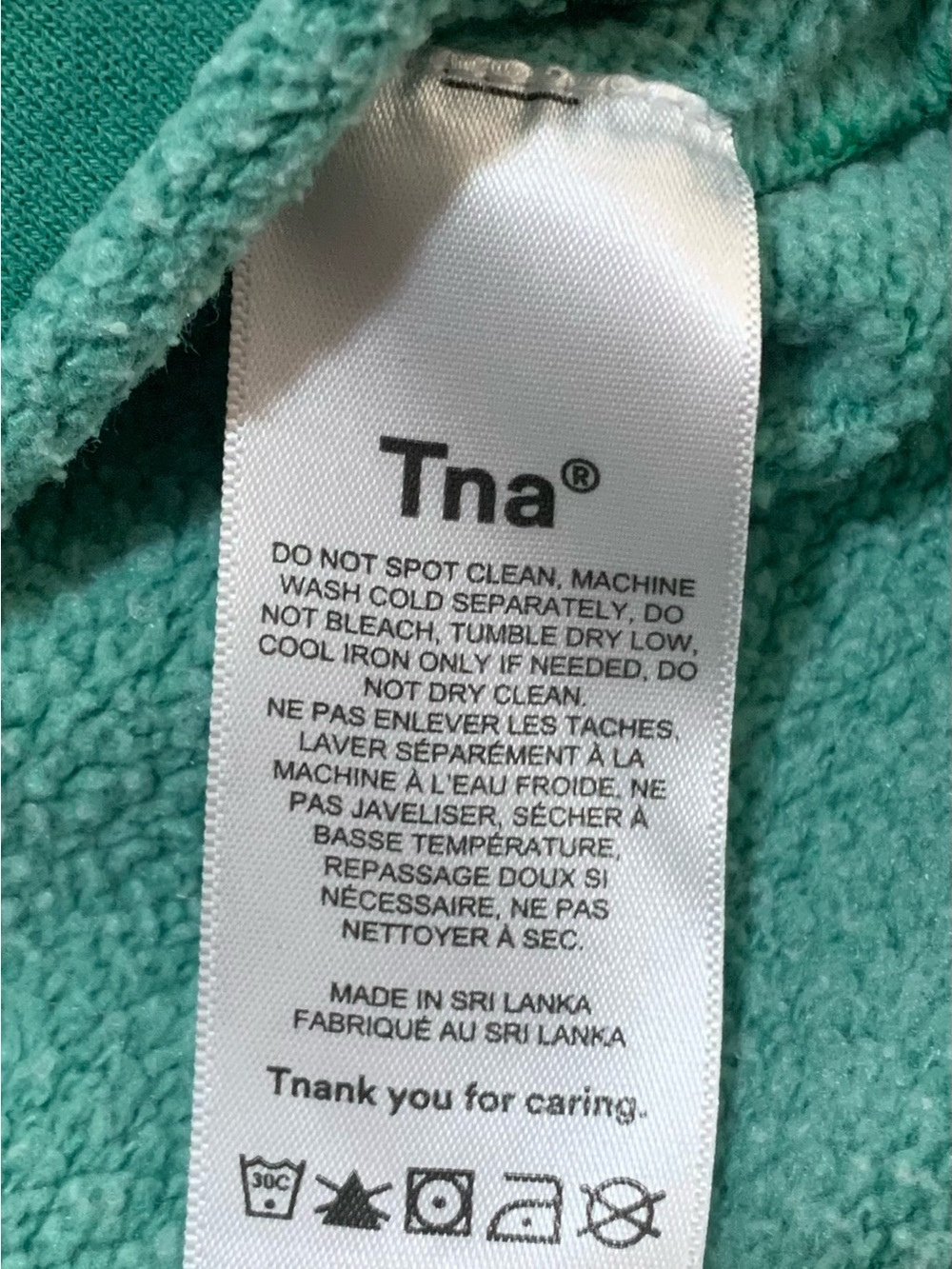 Tna Aritzia Cozy Fleece Perfect Cropped Crew Sweatshirt Green S - Picture 3 of 8